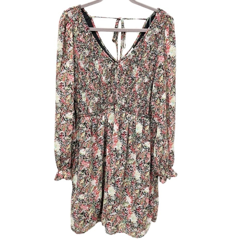 Arula Womens 2X B Altard State Ditsy Floral Boho Tie Back Dress PLD44506B-018‎